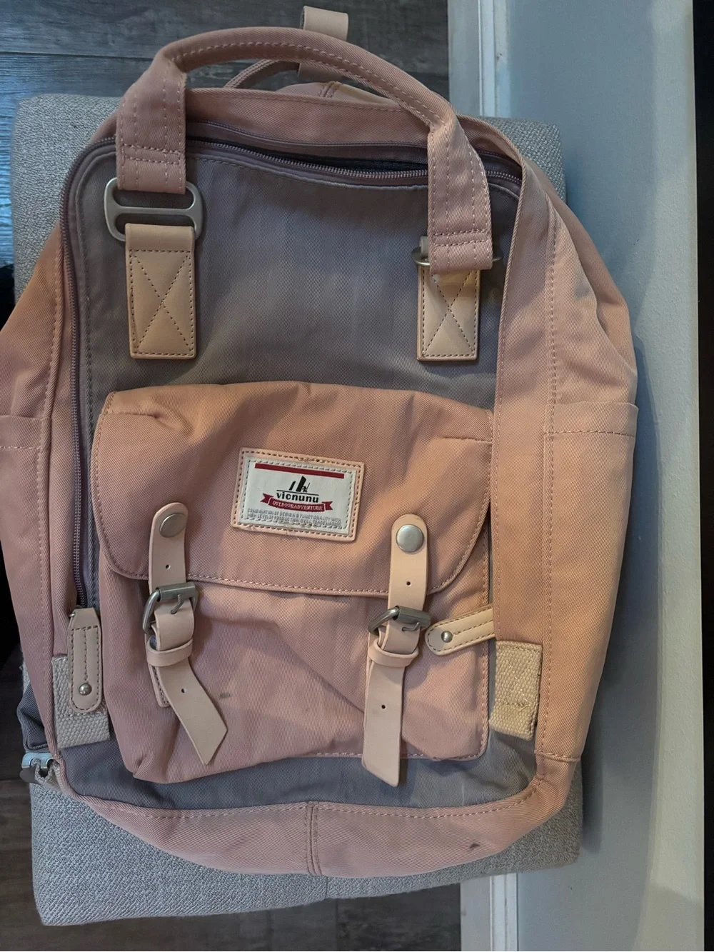 Pink Canvas Utility Backpack